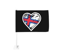 Drapeau des Îles Féroé, 12 x 18 pouces, double face, avec pince à fenêtre pour voiture, protection solaire, idéal pour camion.