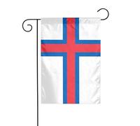 Drapeau des îles Féroé - Drapeau de jardin - 30 x 45 cm - Vertical double face - Ferme - Vacances