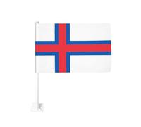 Drapeau des îles Féroé pour voiture - Clip de fenêtre extérieur - 30 x 45 cm - Double face - Décoration de voiture