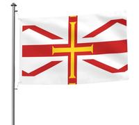 Drapeau des îles Guernesey imprimé des deux côtés en polyester résistant à la décoloration avec œillets métalliques