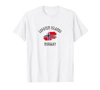 Drapeau des îles Lofoten Norvège Fjords Northern Lights T-Shirt