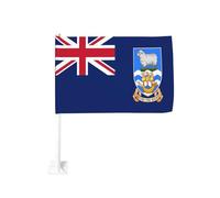 Drapeau des Îles Malouines pour voiture - Clip de fenêtre extérieur - 30 x 45 cm - Décoration de voiture double face
