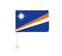 Drapeau des îles Marshall - 30,5 x 45,7 cm - Drapeau double face pour fenêtre de voiture avec impression résistante à la décoloration - Drapeau de décoration automobile de qualité supérieure pour