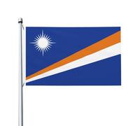 Drapeau des îles Marshall imprimé sur les deux côtés, 0,9 x 1,5 m, léger et inaltérable avec boutonnières, idéal pour les fêtes en plein air et les jardins.
