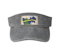 Drapeau des îles Salomon map02 imprimé plage piscine avec fermeture à boucle réglable classique tendance décontractée chapeau pour homme femme, Gris, taille unique
