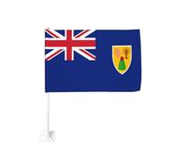 Drapeau des îles Turques-et-Caïques 18 x 12 pouces, double face, pour voiture, extérieur, agitateur portable