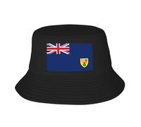 Drapeau des îles Turques et Caïques Chapeau cloche double couche, convient pour toutes les saisons, pliable, convient pour l'extérieur, la pêche, les voyages Noir