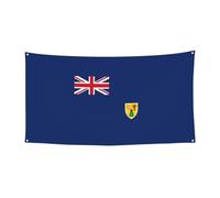 Drapeau des îles Turques et Caïques Imprimé Décoration de Vacances Bannière de Fête Intérieur Extérieur Célébrations Anniversaire Remise de diplôme
