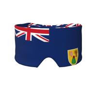 Drapeau des îles Turques et Caïques - Masque de sommeil réglable et cache-oreilles - Bandeau unisexe pour dormir sur le côté (68,1 x 10,9 cm) - Couverture confortable pour l'intérieur et l'extérieur