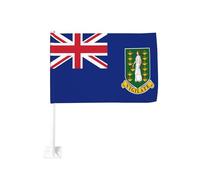 Drapeau des Îles Vierges britanniques 18 x 12 pouces, double face, pour voiture, usage extérieur, à secouer