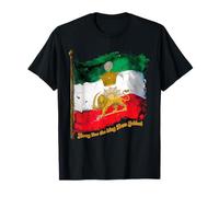 Drapeau des Irans avec couronne Pahlavi soleil et lion T-Shirt