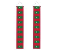 Drapeau des Maldives - Bannière décorative de porche (verticale) - Bannière de bienvenue adaptée pour une suspension en extérieur - 30 x 188 cm