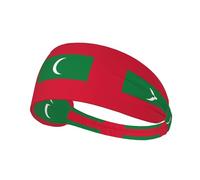 Drapeau des Maldives - Élastiques et antidérapants - Évacuation de la transpiration - Pour homme et femme - Pour gym, course à pied, yoga, tennis