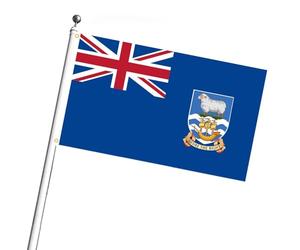 Drapeau des Malouines avec bateau à manches et cabane dans les arbres | Union Jack, montrez votre patriotisme, décorations du jubilé de platine 2022, 0,9 x 1,5 m