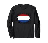 Drapeau des Pays-Bas Graphique Manche Longue