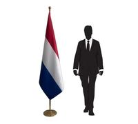 Drapeau des Pays-Bas sur pied avec hampe et socle solide - Affichage officiel pour Ambassades, Bureaux, Salles de Réunion, Événements Diplomatiques et Cérémonies Officielles. Code CN6-NL