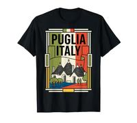 Drapeau des Pouilles Italie Trulli Maisons Alberobello Architecture T-Shirt