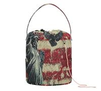 Drapeau des Présidents des États-Unis et Lady Liberty Crochet de rangement avec trous de rangement pour aiguilles à tricoter Accessoires de crochet