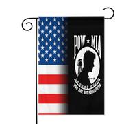 Drapeau des prisonniers de guerre et disparus au combat Vous êtes oubliés États-Unis Drapeaux de jardin (12,5 x 18 pouces) - Bannière aux couleurs éclatantes pour décoration extérieure de jardin et d