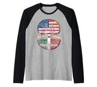 Drapeau des Racines mexicaines cultivées par l'Amérique pour Homme et Femme Manche Raglan