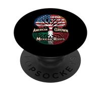 Drapeau des Racines mexicaines cultivées par l'Amérique pour Homme et Femme PopSockets PopGrip Adhésif