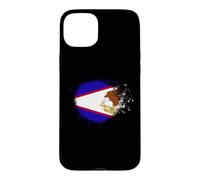 Drapeau des Samoa américaines en Spray Style éclaboussures de Peinture Coque pour iPhone 15 Plus