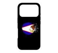Drapeau des Samoa américaines en Spray Style éclaboussures de Peinture Coque pour iPhone 17 Pro