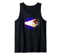 Drapeau des Samoa américaines en Spray Style éclaboussures de Peinture Débardeur
