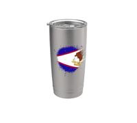 Drapeau des Samoa américaines en spray style éclaboussures de peinture Gobelet isotherme en acier inoxydable double paroi