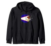 Drapeau des Samoa américaines en Spray Style éclaboussures de Peinture Sweat à Capuche