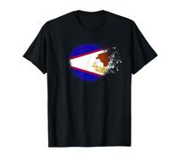 Drapeau des Samoa américaines en Spray Style éclaboussures de Peinture T-Shirt