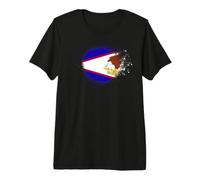 Drapeau des Samoa américaines en Spray Style éclaboussures de Peinture T-Shirt Haut de Gamme