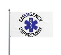 Drapeau des services d'urgence 3 x 5 pi, décoration intérieure et extérieure, bannière de procession avec 2 œillets