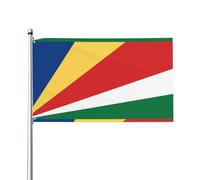 Drapeau des Seychelles. Imprimé sur un seul côté, 0,9 x 1,5 m, léger et fluide, adapté pour une utilisation en intérieur et en extérieur.