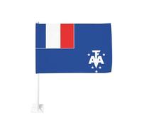 Drapeau des terres australes françaises de l'Antarctique - Drapeau de voiture - Clip de fenêtre extérieure - 30 x 45 cm - Décoration de voiture double face