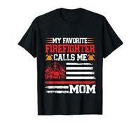 Drapeau des USA My Favorite Firefighter Calls Me Mom Fireman Mom T-Shirt