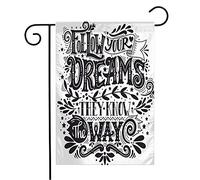 Drapeau Dessiné Suivez Vos Rêves Ils Disent Que Vous Savez Comment Faire Bannières Avec Des Sacs Symboles Motivation Vintage Lavable Drapeau De Bienvenue, Pour Les Bureaux, Jardin, 30x45cm