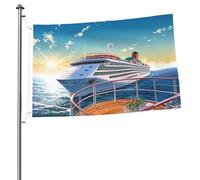 Drapeau d'été de croisière en mer de 61 x 91 cm - Impression double face - Drapeau de jardin pour l'extérieur - Bannière cadeau avec œillets - Toile de fond pour photo pour décoration intérieure et
