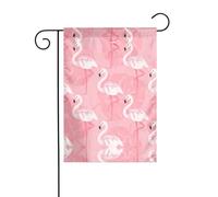 Drapeau d'été imprimé feuilles de palmier flamant rose, drapeaux d'extérieur d'hiver et bannière de cour pour porche, pelouse, jardin, décorations de Noël