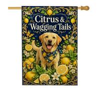 Drapeau d'été ludique pour maison pour chien, motif citron, papillon, été, jaune, toile de jute double face, grand drapeau de jardin pour extérieur, terrasse, pelouse, entrée, camping, 71,1 x 101,6 cm