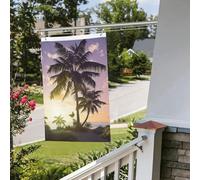 Drapeau d'été palmier 61 x 91 cm pour extérieur et intérieur - Pour le printemps, l'été, l'automne, l'hiver - Drapeaux de jardin avec œillets verticaux double face - Bannière pour décorations de cour