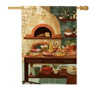Drapeau d'été pour cuisine, jardin, bannière décorative colorée pour aliments et boissons, drapeau de cour double face en toile de jute pour décoration de pelouse, barbecue extérieur, 71,1 x 101,6 cm