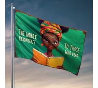 Drapeau d'étudiant athlète autonomisation par la connaissance : un voyage de femme avec des livres Drapeau occidental pour décoration de la maison drapeaux universitaires pour hommes (30 x 45 cm)