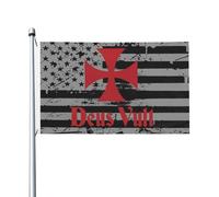 Drapeau Deus Vult Croisé Chevalier Templier Drapeau De Jardin