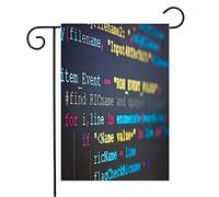 Drapeau Développeur De Logiciels, Code De Programmation, Symboles, Www.Ordinateur, Symboles, Éducation Sur Internet Drapeau De Bienvenue Imprimé Lavable Bannière, Pour Balcon, 30x45cm