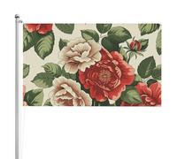 Drapeau d'extérieur à imprimé floral rétro 91 x 152 cm - Drapeau de jardin double face - Grande bannière d'extérieur pour cour, pelouse, porche, balcon, fête, décoration d'intérieur