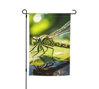Drapeau d'extérieur avec imprimé libellule pour jardin, cour, vacances, mariage, extérieur, maison, porche, ferme, saisonnier