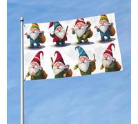 Drapeau d'extérieur double face de 0,9 x 1,5 m avec 2 œillets en laiton - Drapeau de Noël amusant pour toutes les saisons - Pour jardin, cour, pelouse, décoration extérieure