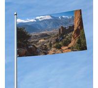 Drapeau d'extérieur double face de 0,9 x 1,5 m avec 2 œillets en laiton Pikes Peak Drapeau de cour Colorado toutes saisons pour jardin, pelouse, décoration extérieure