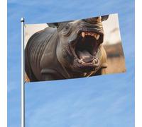 Drapeau d'extérieur double face de 0,9 x 1,5 m - Grande bannière de vacances avec 2 œillets en laiton - Animaux sauvages ouverts - Drapeau de cour pour toutes les saisons - Pour décoration extérieure